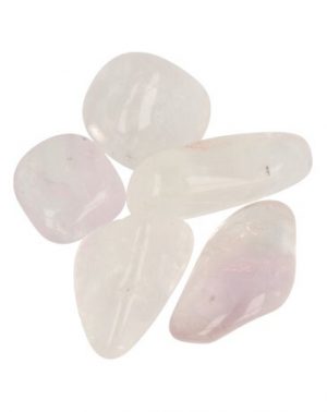 Trommelstenen Topaas roze/wit - 50 gram