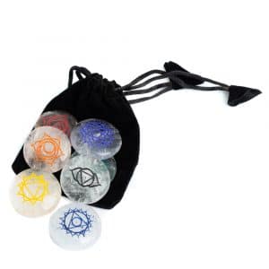 Chakra Edelstenen Bergkristal in Buidel - set van 7