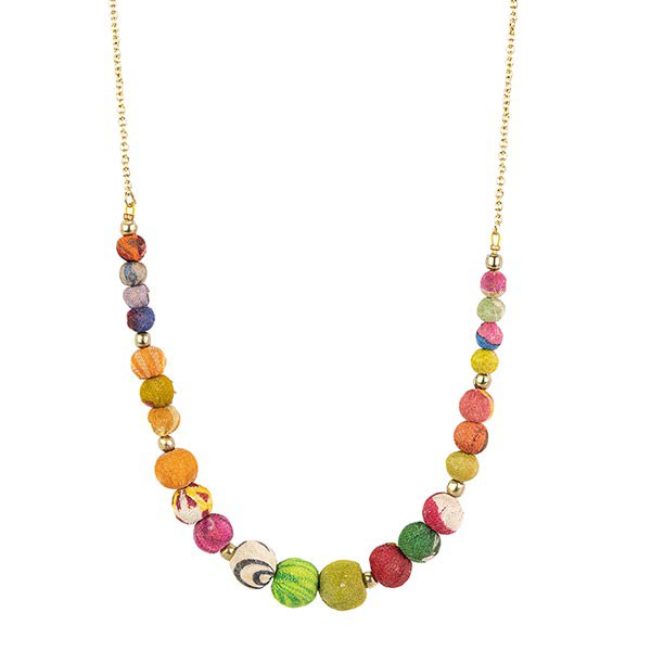 Bohemian Ketting Sari Stof - gerecycled