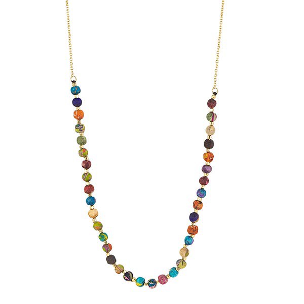Bohemian Ketting Sari Stof - Zijde