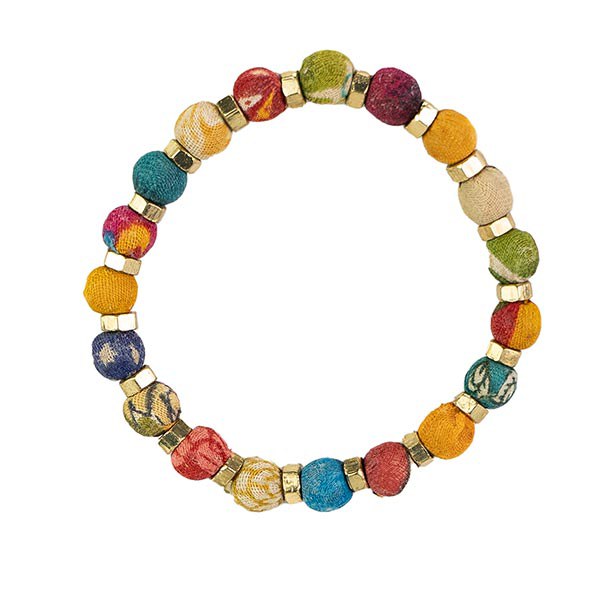 Armband Bohemian Sari Stof - gerecycled