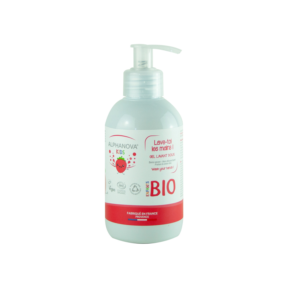 ALPHANOVA KIDS BIO Handzeep Aardbei en Katoen - 250 ml