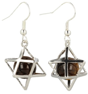 Oorbellen Tijgeroog Merkabah