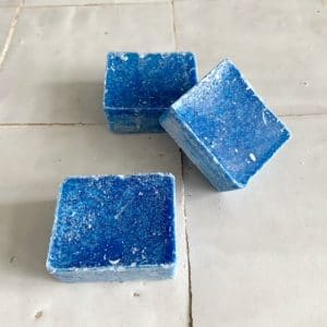 Amberblokje 'Cool Aqua' per stuk - 4 cm