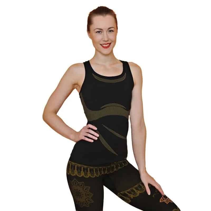 Yoga Top - Om Naadloos Biokatoen Zwart - M/L