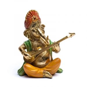 Beeld Ganesha met Citar (27 cm)