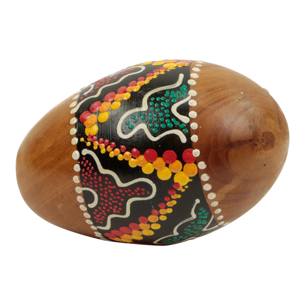 Handgeverfd Maracas Ei / Sambabal Bruin-Geel L