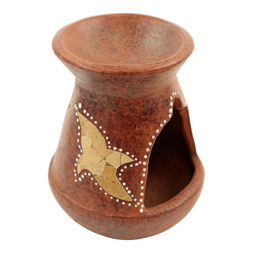 Aromabrander Terracotta - Sterren (ca. 13 x 10 cm)