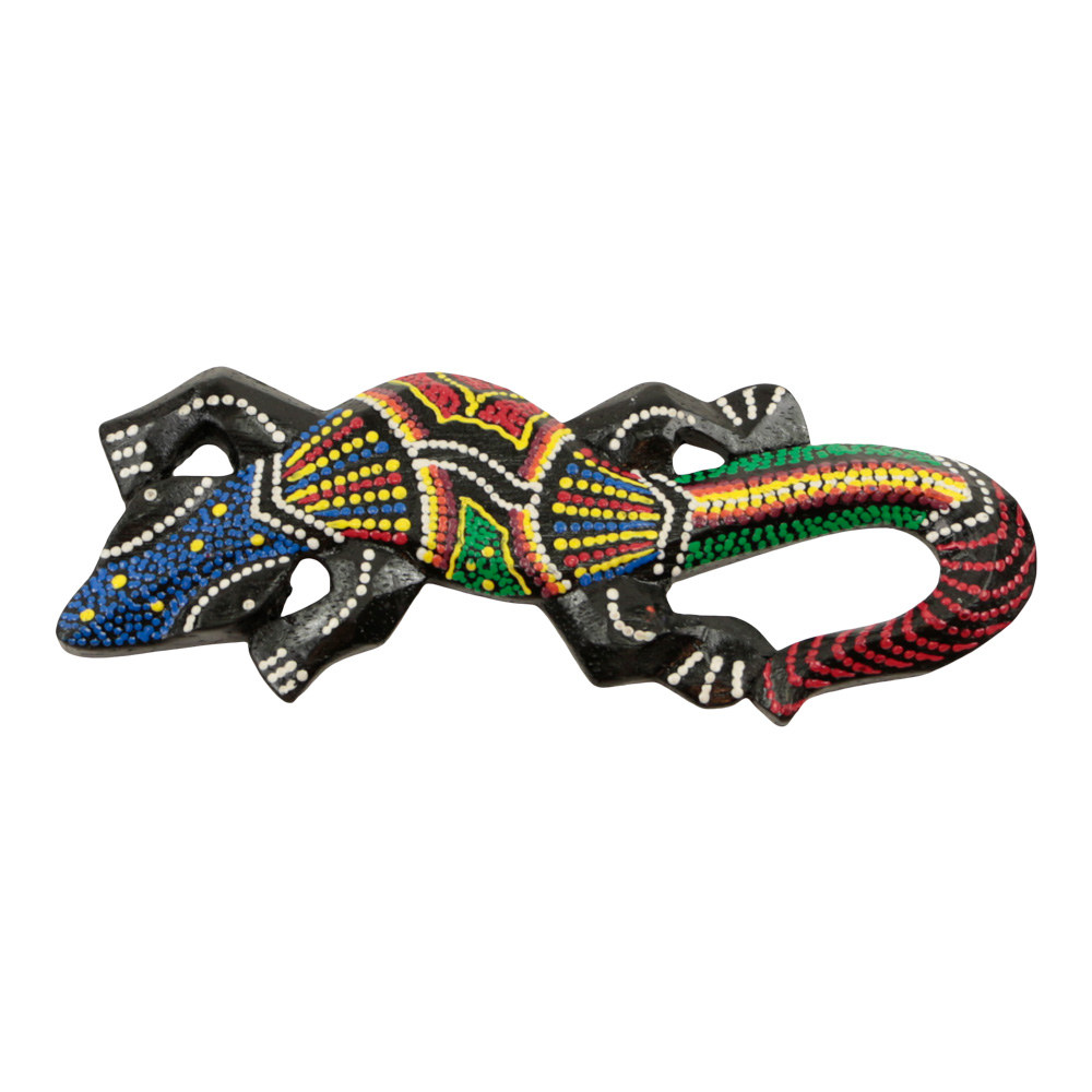Wanddecoratie Hagedis Hout - Handbeschilderd (15 cm)