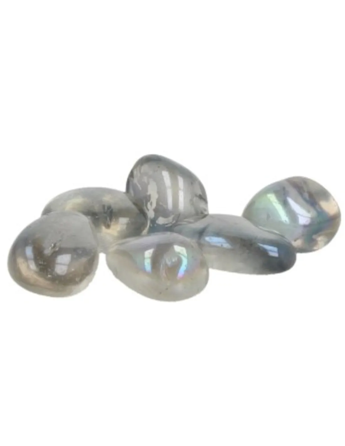 Trommelstenen Aqua Aura (gecoat) - 6 stuks