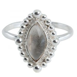 Edelsteen Ring Bergkristal - 925 Zilver (Maat 17)