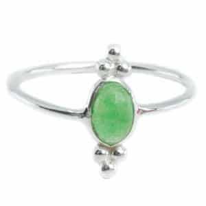 Edelsteen Ring Smaragd (gekleurd) - 925 Zilver - Fancy (Maat 17)