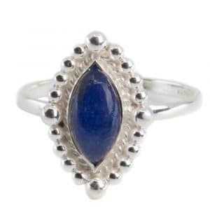 Edelsteen Ring Saffier (gekleurd) - 925 Zilver (Maat 17)