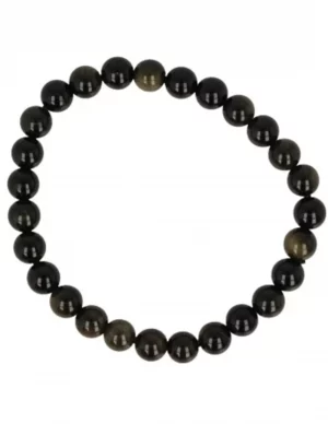 Edelsteen Armband Obsidiaan – Goud – 8 mm