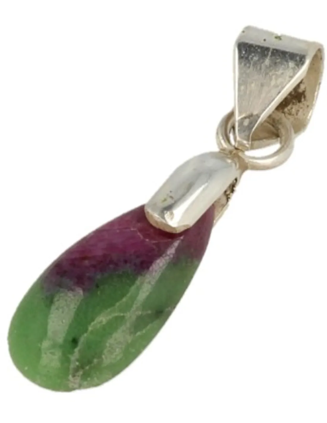 Edelsteen Hanger Robijn in Zoisiet Ovaal - 925 Zilver - Klein