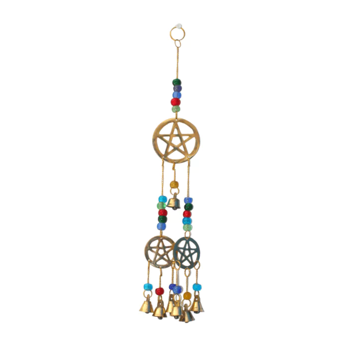 Decoratieve Slinger - 3 Pentakels met belletjes - 40 cm