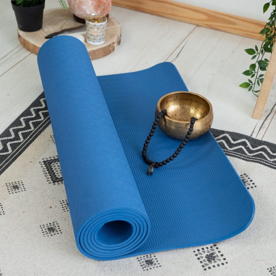 spiru tpe yoga mat navy blauw