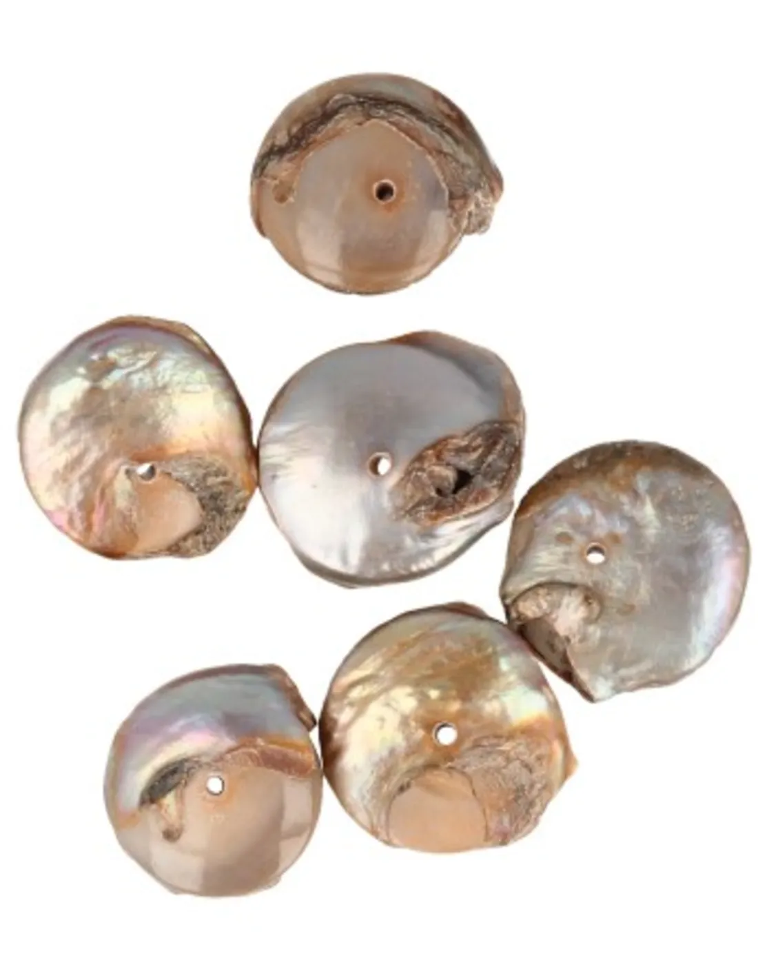 Edelsteen Kralen Parel Disc Bruin - 6 stuks (bijgekleurd)