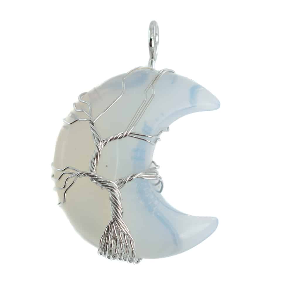 Edelsteen Hanger Levensboom Maan Opaliet (4 cm)