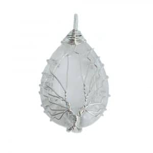 Edelsteen Hanger Levensboom Bergkristal (4 cm)