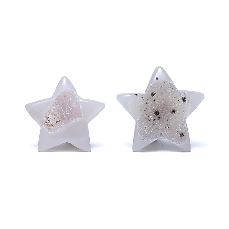 Edelsteen Ster Agaat met Kristallisatie (4 - 6 cm)