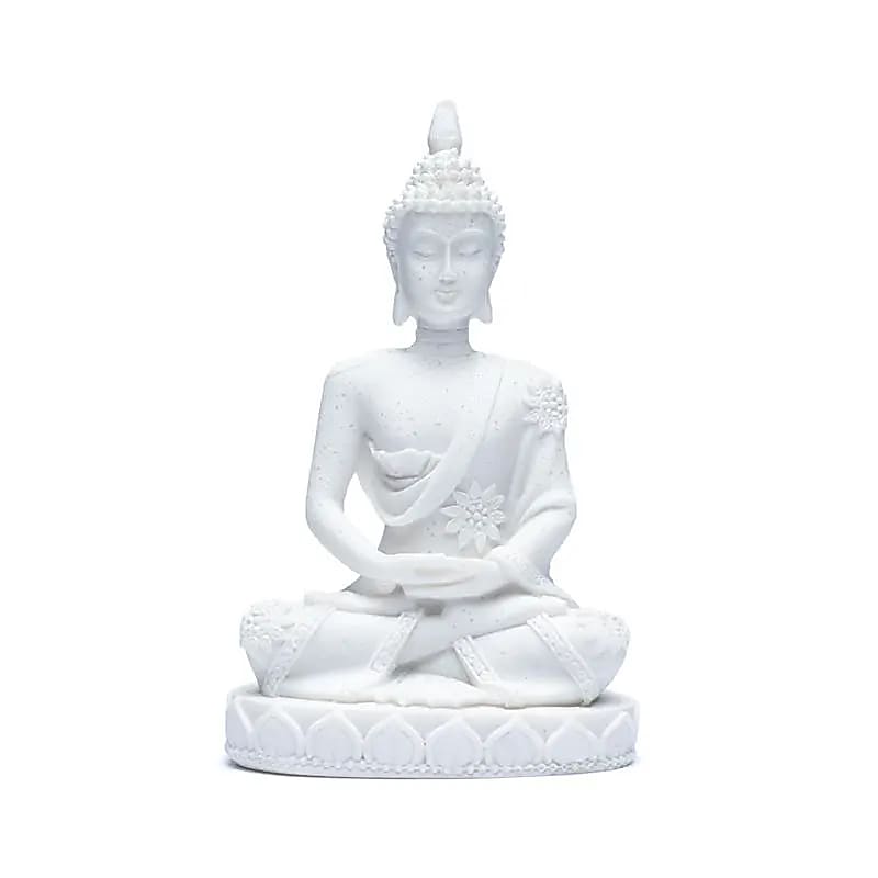 Boeddhabeeld Wit - Boeddha In Medtatie - 11 cm