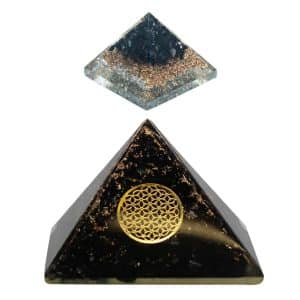 Zwarte Toermalijn Orgonite Piramide Set (Groot en Klein) - Bundel