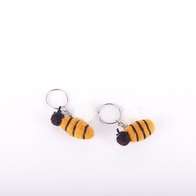 Vilten Sleutelhanger - Bij (7 x 5 cm)