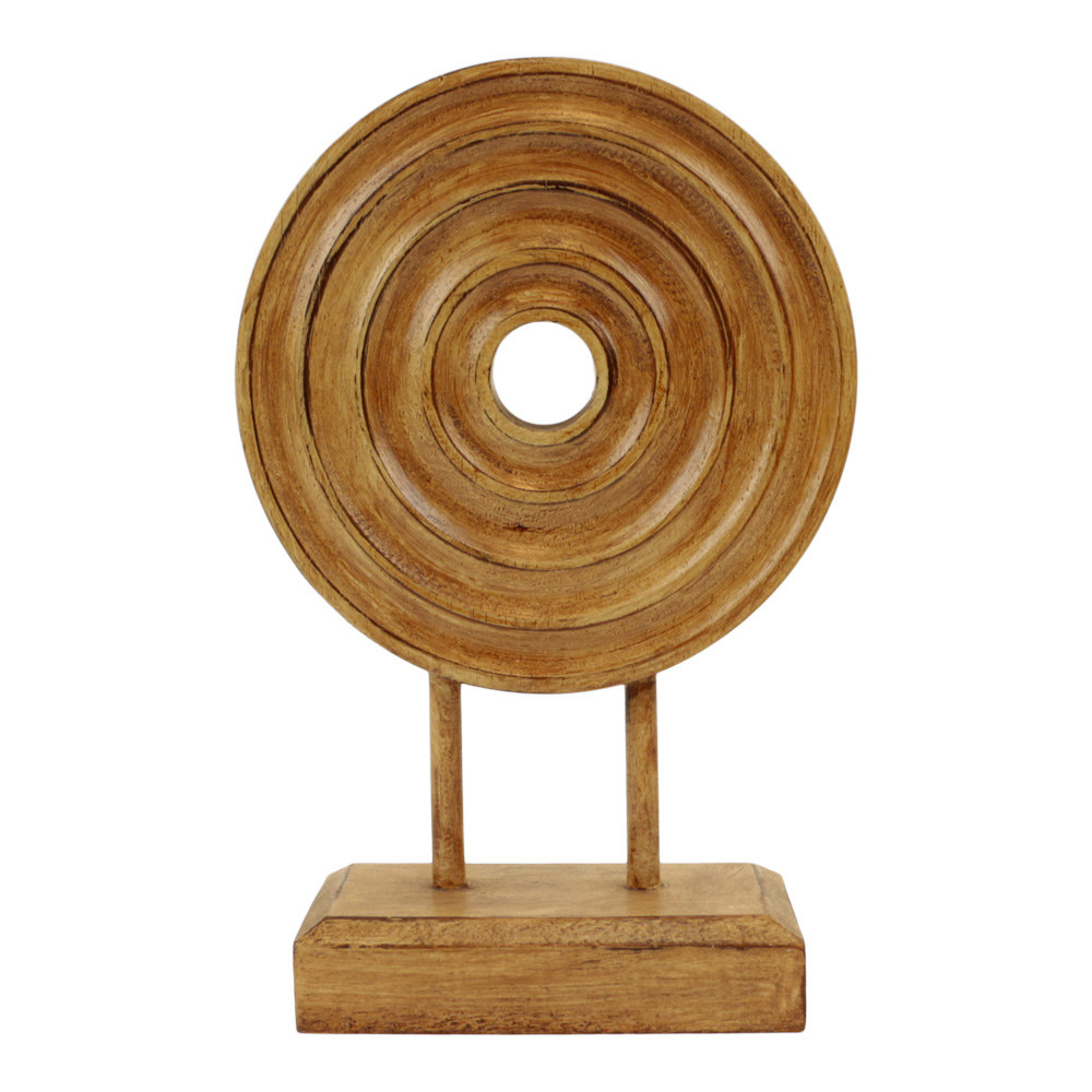 Houten Beeld - Cirkels (ca. 29 x 19 cm)