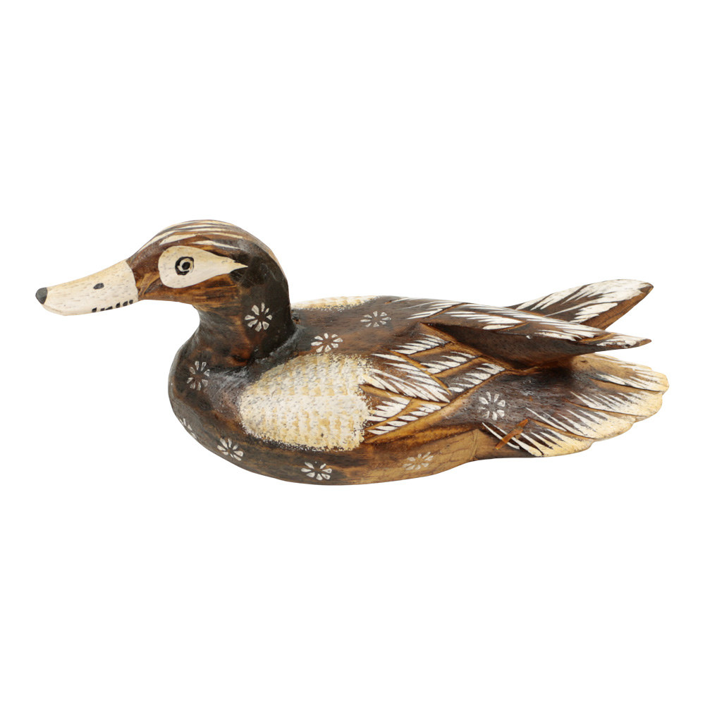 Houten Beeld Eend Hand Beschilderd (25 cm)