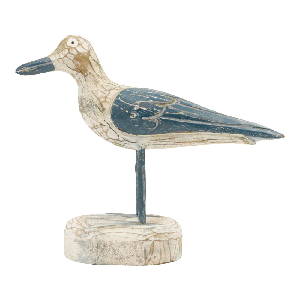 Houten Beeld Zeemeeuw Blauw (24 cm)