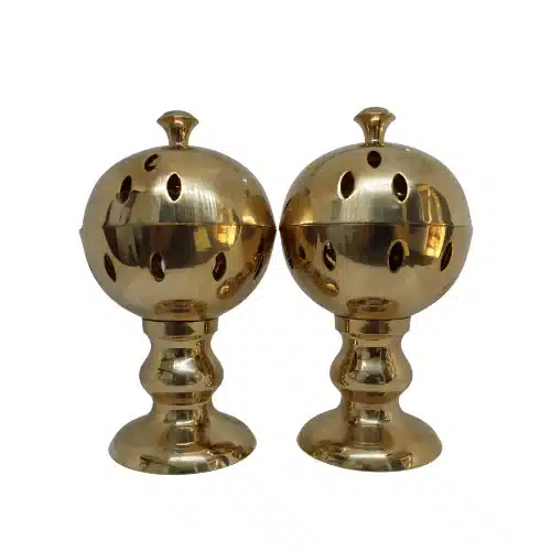 Set van 2 Wierookbranders - Rond & Messing