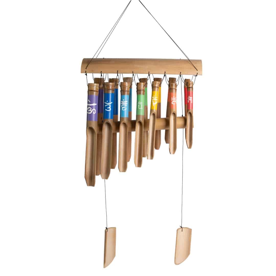 Windorgel Bamboe - Dubbel & 7 Chakra&apos;s (ca. 87 x 34 cm)
