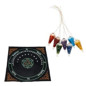 7 Chakra Pendel Set met Pendelmat Keltisch - Bundel