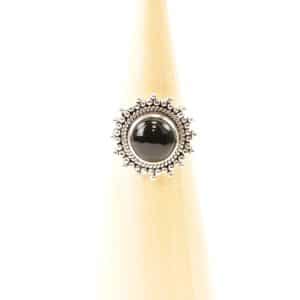 Zilveren Dakini Ring Mt. 7/55 met Zwarte Onyx