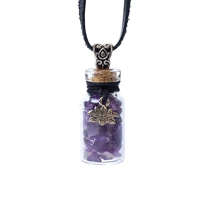 Yogi & Yogini - Geschenkflesje - koord - amethist - lotus