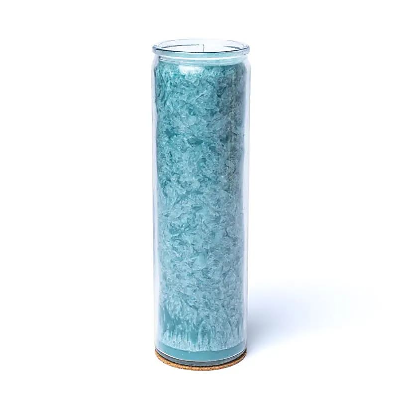 Fairtrade Stearine Kaars in Glas - Blauw & Geurloos (100 Branduren)