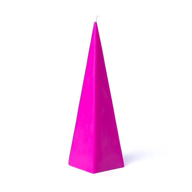 Fair Trade Piramide Kaars - Magenta & Geurloos (21 x 6 cm)