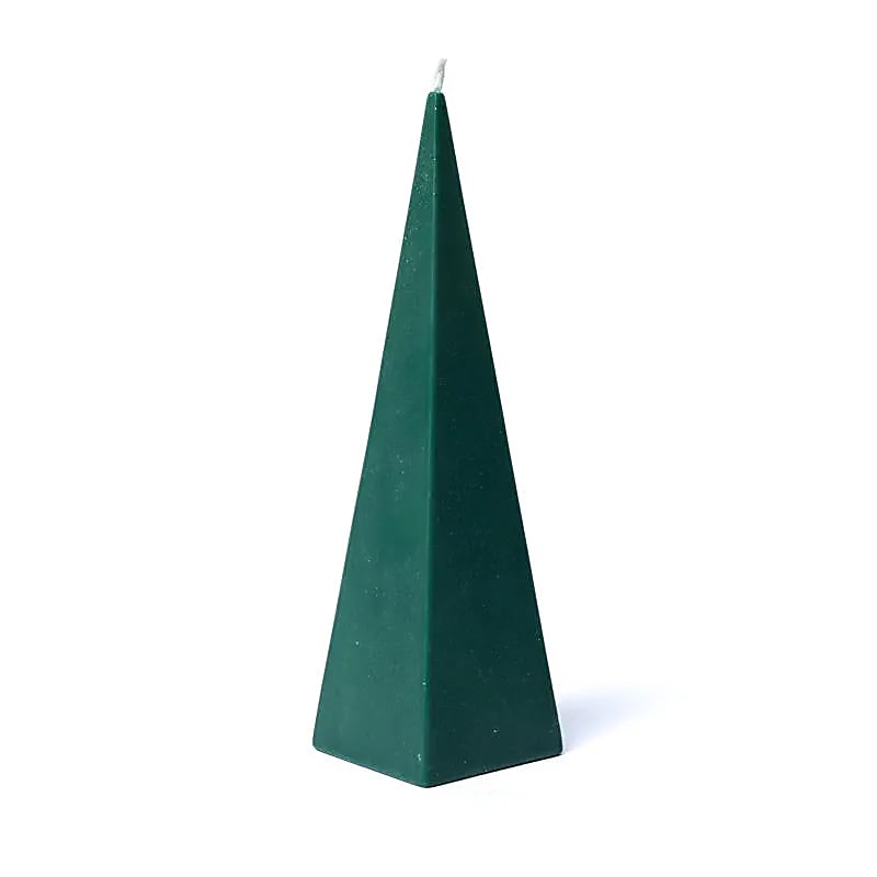 Fair Trade Piramide Kaars - Donkergroen & Geurloos (21 x 6 cm)