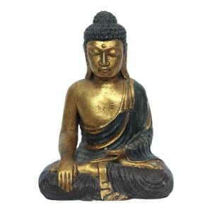 Koperkleurige Resin Boeddha Beeld Sarana, 2000 gram
