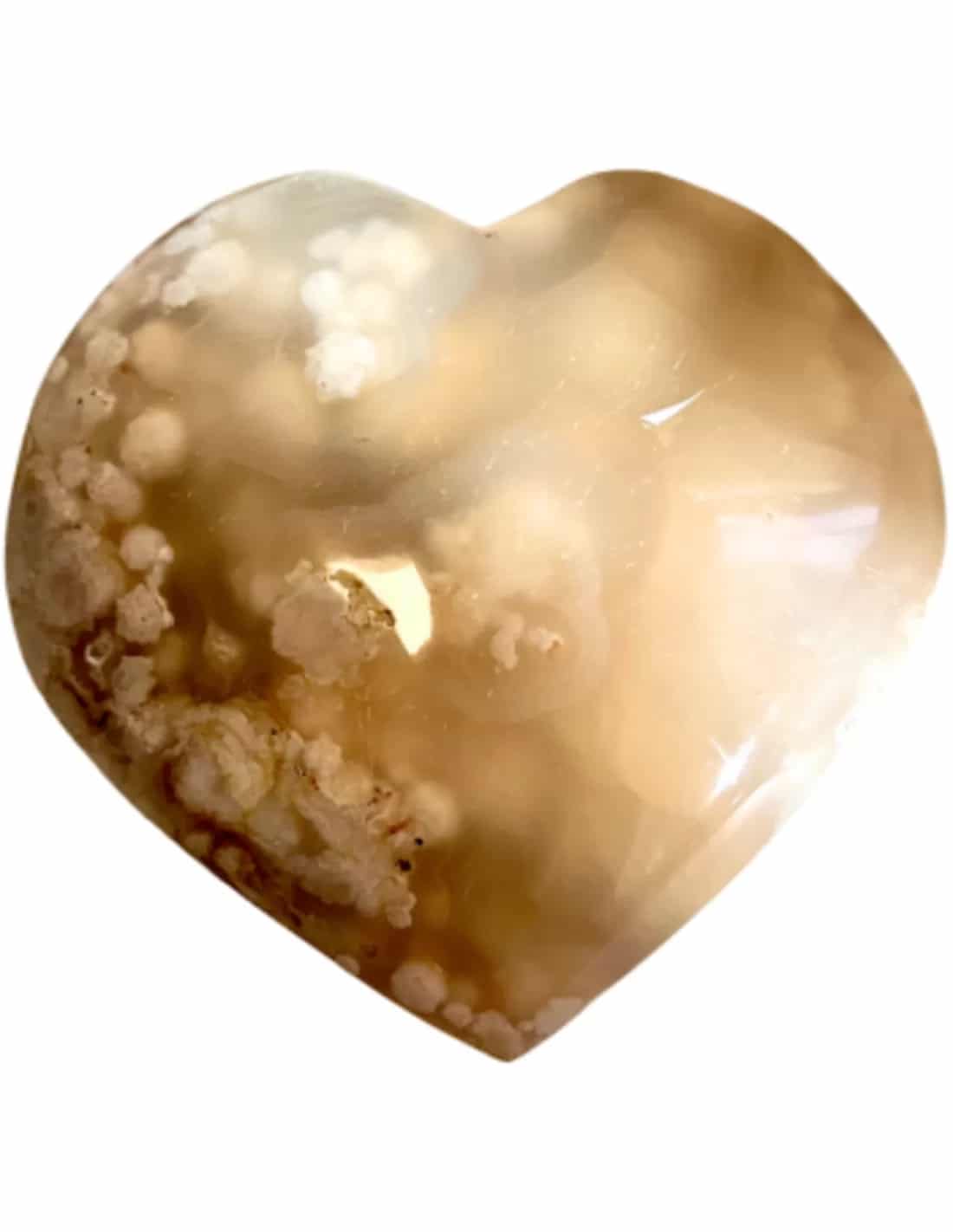 Agaat bloem edelsteen hart 300-350 gr.
