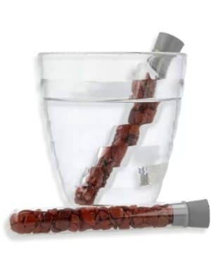Rode Jaspis Waterwand met Steentjes Buisje Exclusief Drinkglas