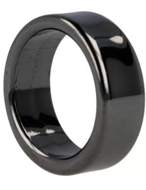 Hematiet Ring Maat 20 Breedte 8 mm Magnetisch Mogelijk