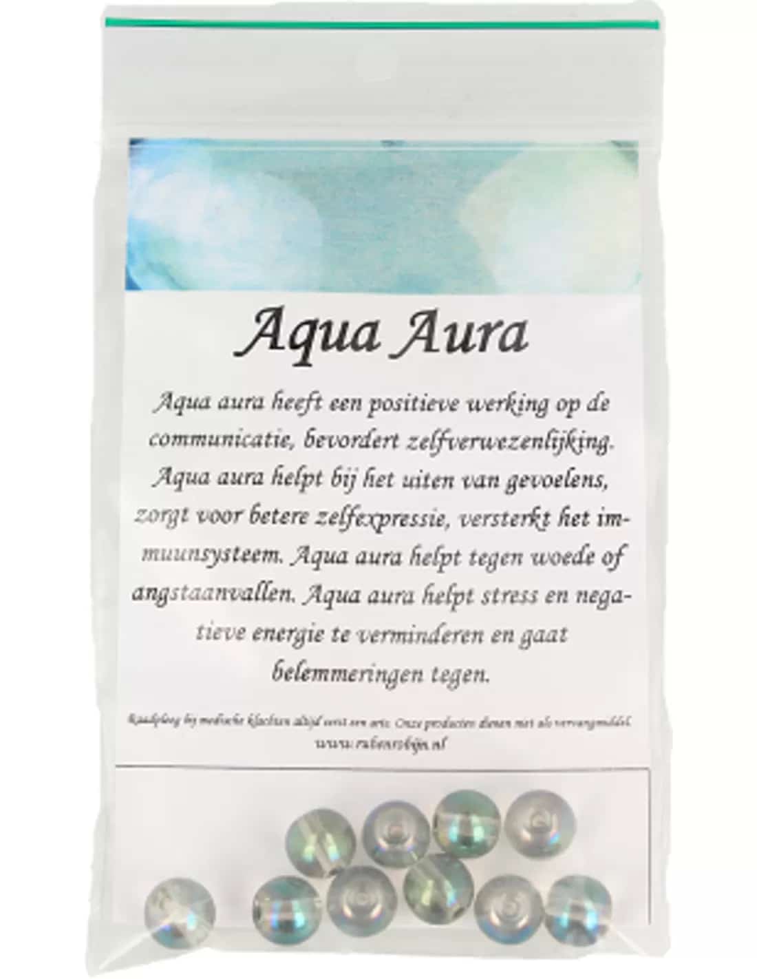 Kralen Aqua Aura licht 8 mm - 10 st. (gecoat)