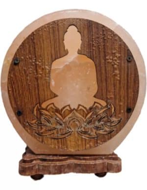 Zoutsteen Lamp Deco Lotus Boeddha Inclusief Kabel en 15 Watt Lampje