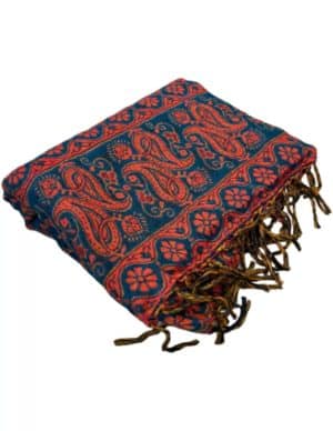 YogaStyles Meditatiedeken Rood Groen Acrylic Wool Nr 129
