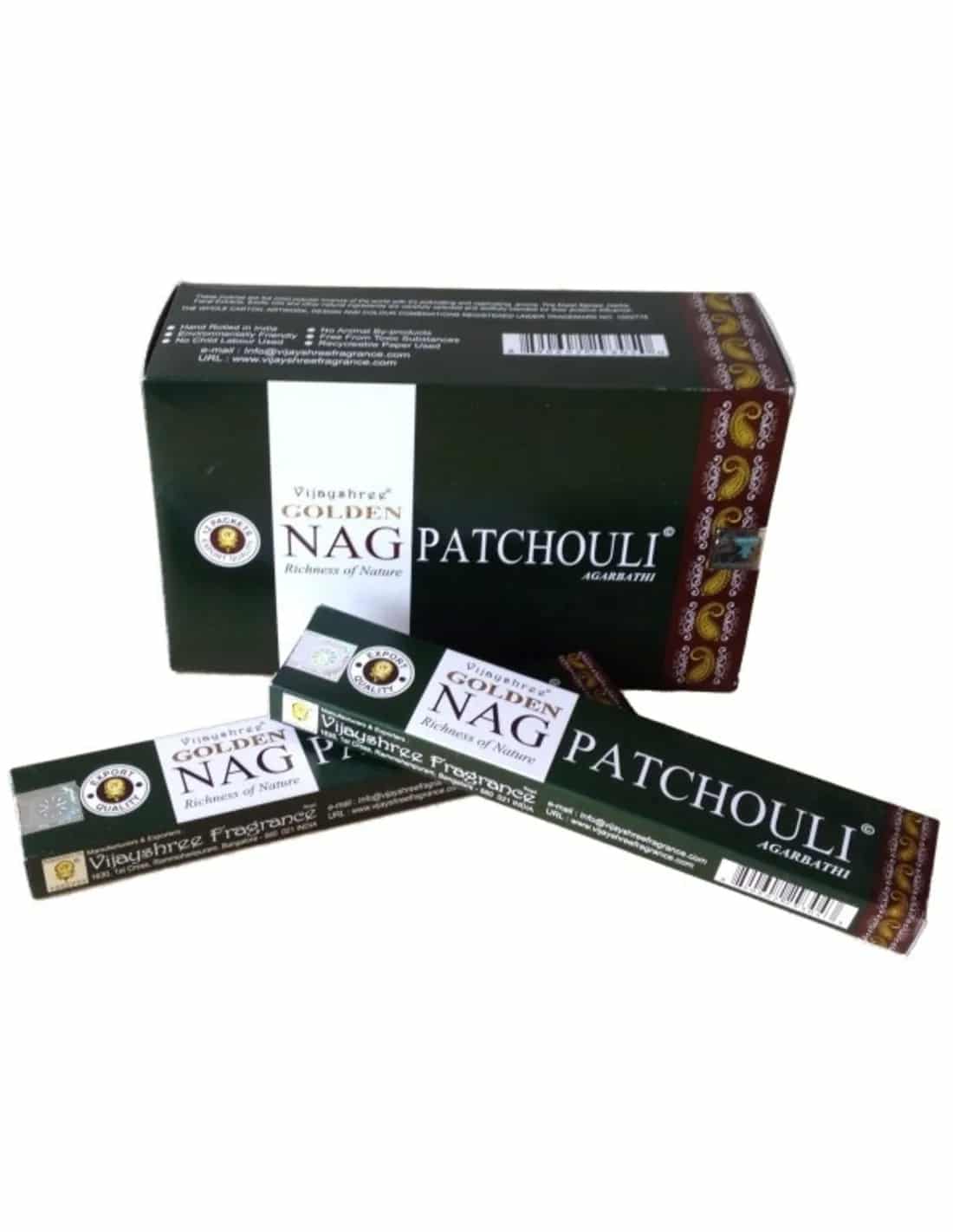 Vijayshree Golden NAG Patchouli Wierook Stokjes Aroma Therapie Ontspanning