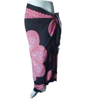 Om Namaste sarong bloem roze voor sauna of strand
