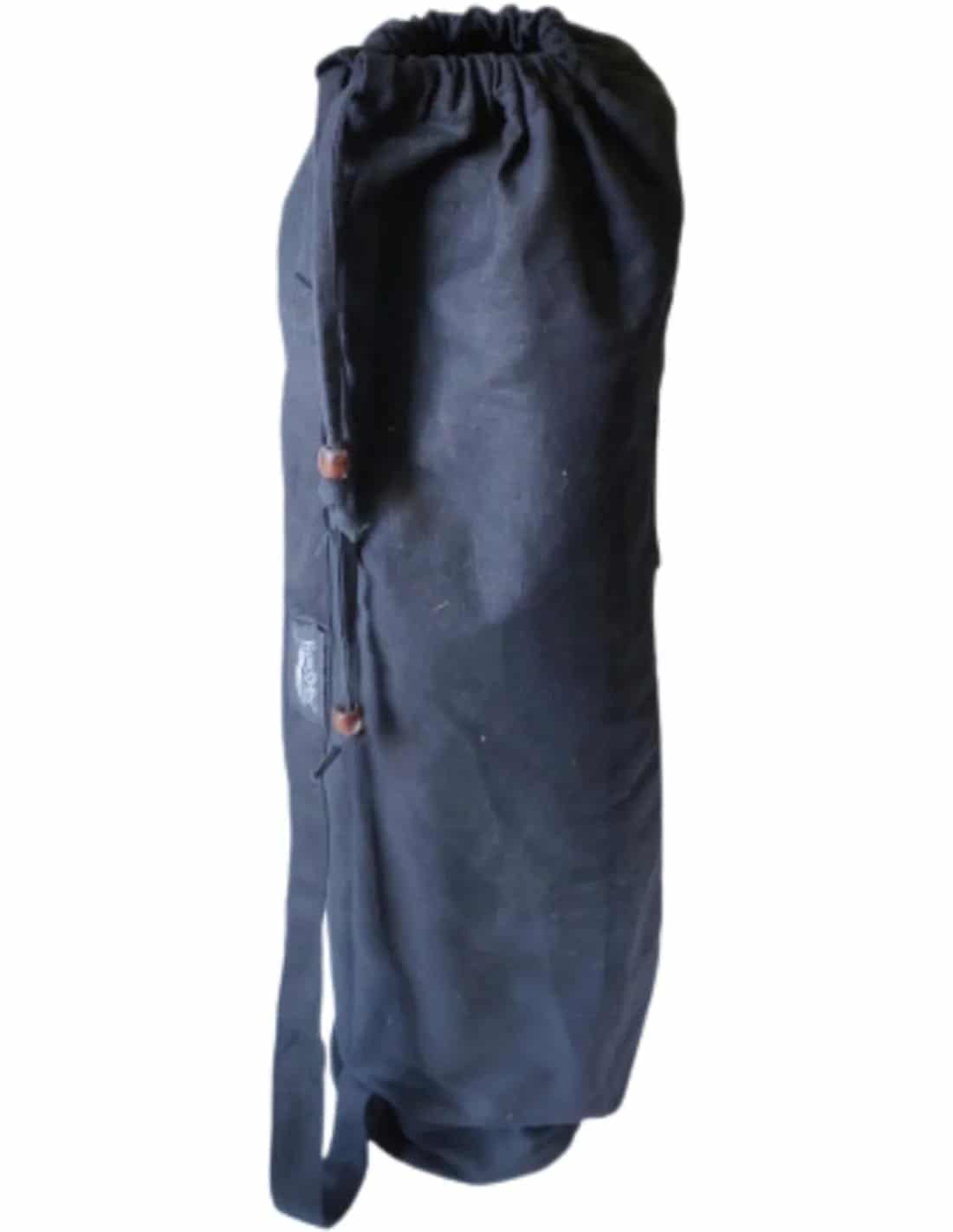 XL Yogatas Extra Lang Zwart Twee Houten Kralen
