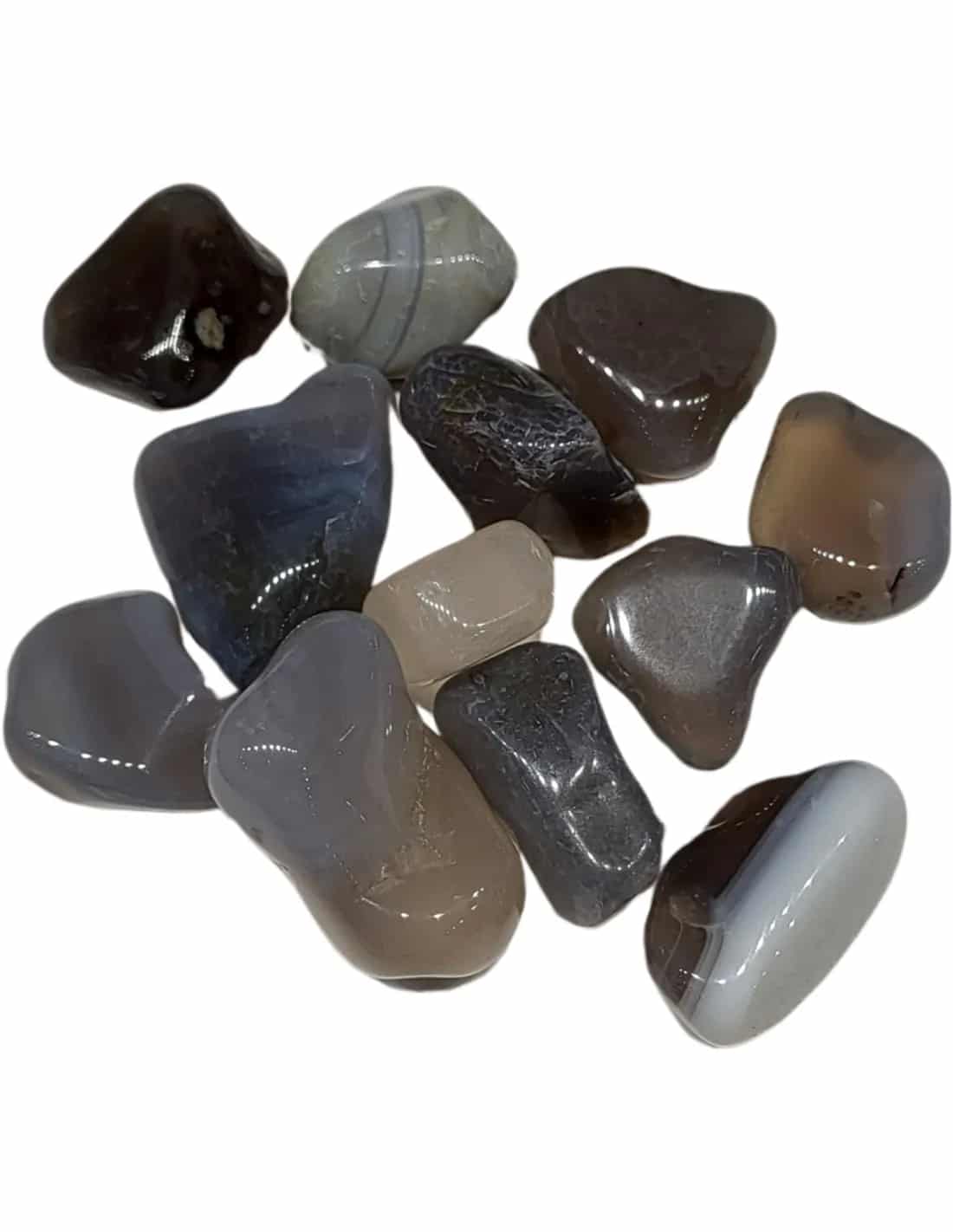 Agaat grijs trommelstenen 100 gr. (mt3)
